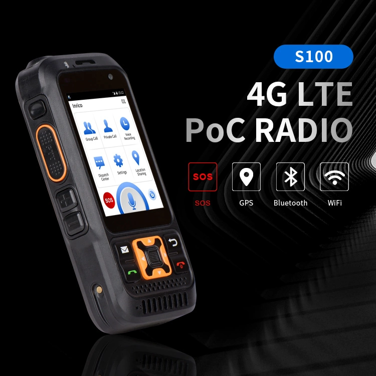 Global Talking 4G Poc Two Way Radio Support WiFi 4G Bluetooth Dual Microphone Walkie Talkie Inrico S100