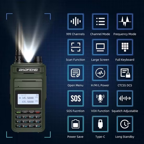 Original Baofeng UV-9r Plus Waterproof Walkie Talkie High Power VHF UHF Baofeng UV 9rplus Dual Band Handheld Walkie Talkie